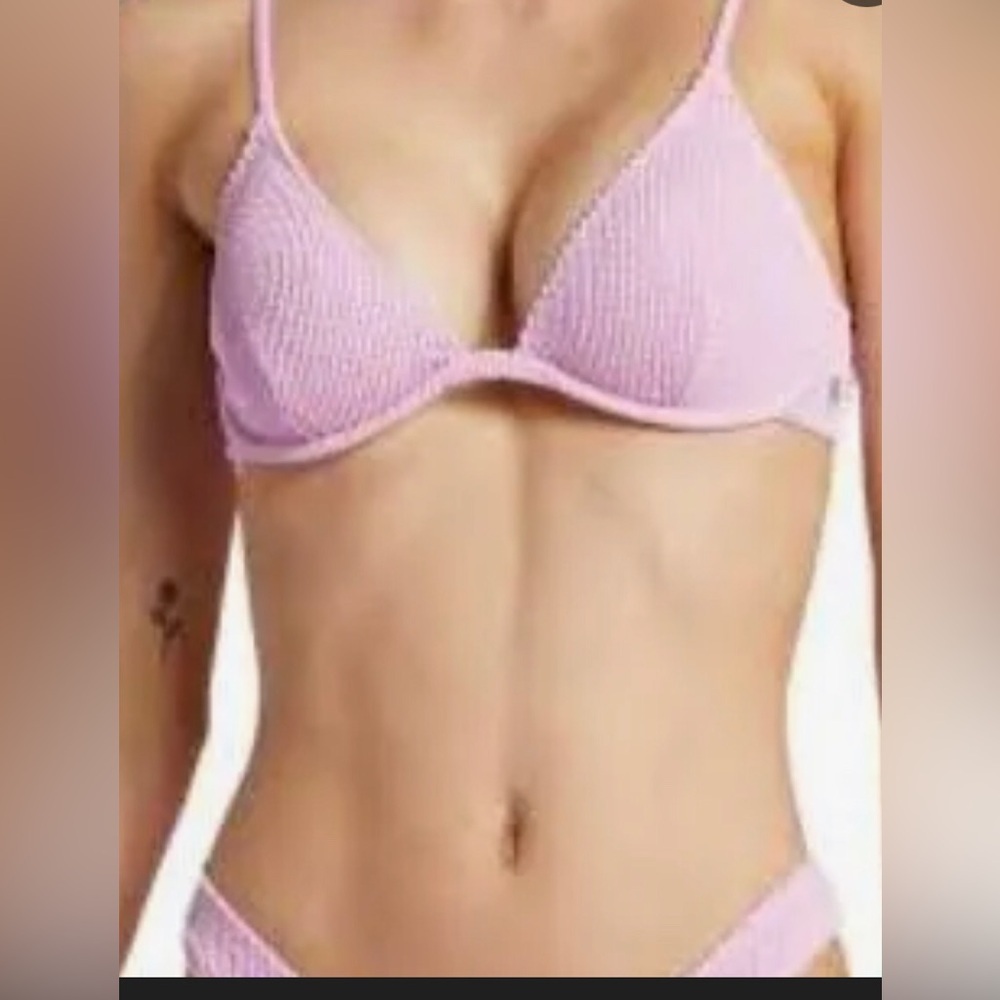 Billabong TANLINE REESE Pink ribbed UNDERWIRE BIKINI TOP size XS/6 brand new